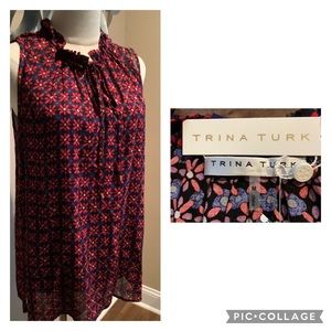 Trina Turk Verbenia Sleeveless Floral Print Top